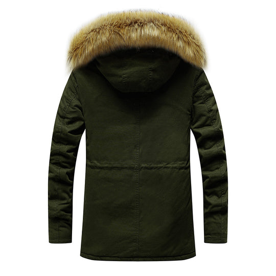 Herren modische Parka-Jacke mit abnehmbarer Kapuze und weichem Innenfutter EB