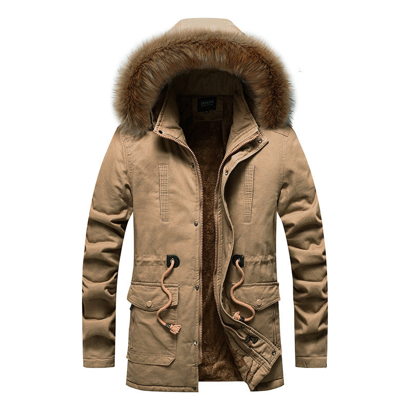 Herren modische Parka-Jacke mit abnehmbarer Kapuze und weichem Innenfutter EB