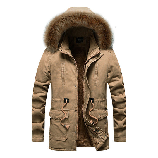 Herren modische Parka-Jacke mit abnehmbarer Kapuze und weichem Innenfutter EB