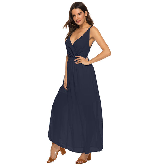 Damen Maxikleid mit elegantem Wickeldesign und schmeichelnder Silhouette EB