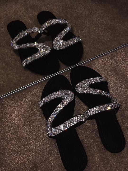 Damen Glamouröse Riemchen-Sandalen mit Strass-Applikationen EB