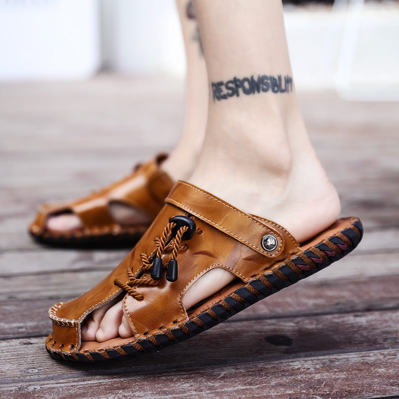 Herren Leder-Sandalen mit robustem Schnellschnürsystem EB