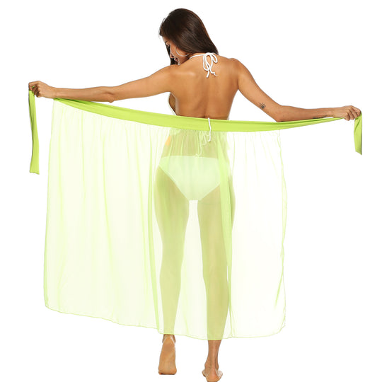 Damen transparenter Strandrock mit eleganter Schleifenoptik EB