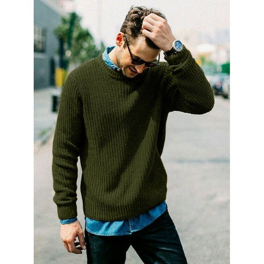 Herren Strickpullover mit Rundhalsausschnitt EB