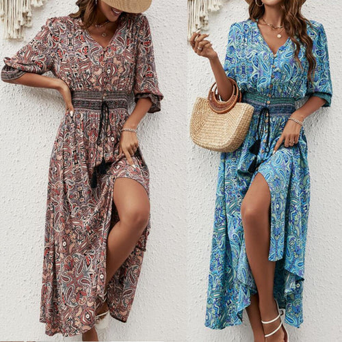 EB | Kleid mit sieben Viertelärmeln in der Taille