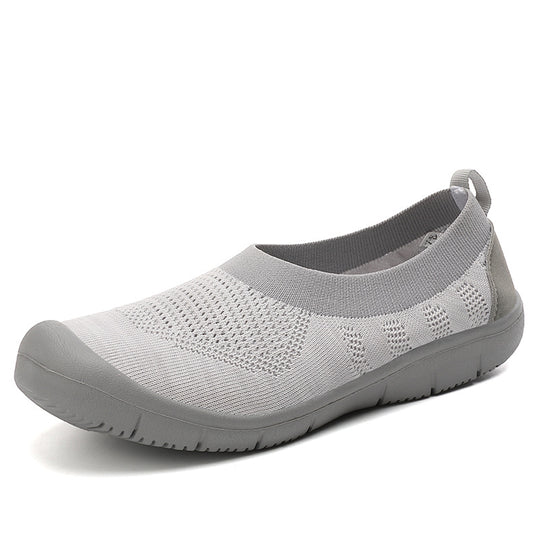 Damen nan elastische Strick-Slipper mit verstärkter Zehenkappe und rutschfester Flexsohle EB