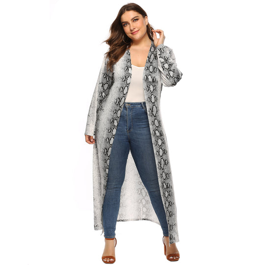 Damen eleganter langer Kimono mit Schlangenmotiv EB