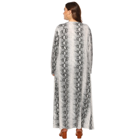 Damen eleganter langer Kimono mit Schlangenmotiv EB