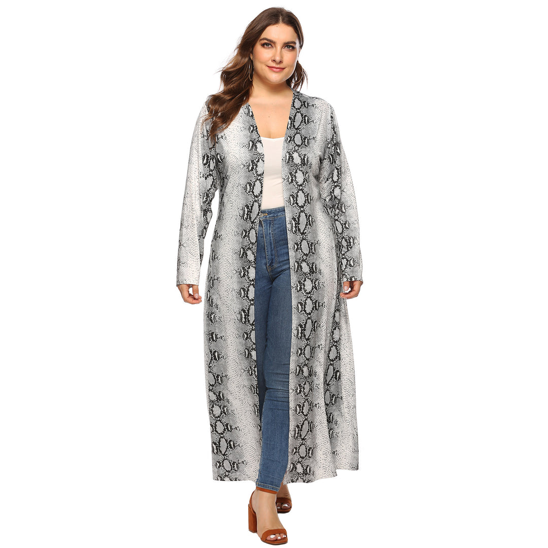 Damen eleganter langer Kimono mit Schlangenmotiv EB