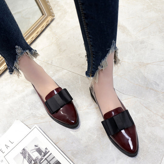 Damen elegante Ballerinas mit dekorativer Schleifenverzierung EB