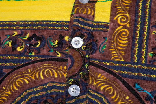 Herren Kurzarmhemd mit kreativem Ethno-Muster und modernem Henley-Ausschnitt EB