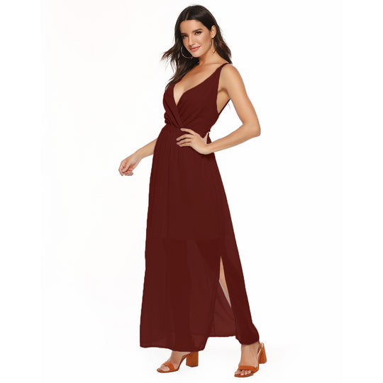 Damen Maxikleid mit elegantem Wickeldesign und schmeichelnder Silhouette EB