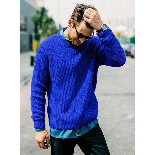 Herren Strickpullover mit Rundhalsausschnitt EB