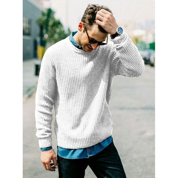 Herren Strickpullover mit Rundhalsausschnitt EB
