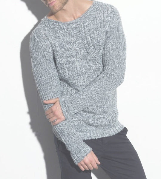 Herren Grobstrickpullover mit strukturierter Oberfläche und modernem V-Ausschnitt EB