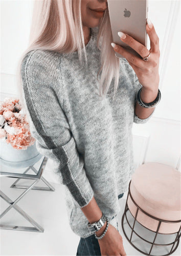 Damen lässiger Strickpullover mit modernen Streifen und lockerer Passform EB