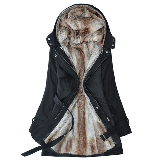 Damen Langer Winterparka mit weichem Innenfutter von EB