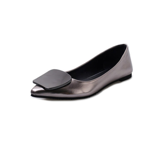 Damen elegante Ballerinas mit zeitgemäßem Metallakzent EB