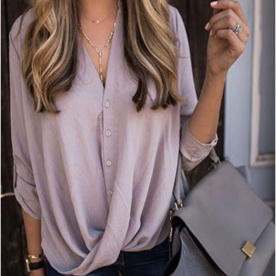 Damen Bluse mit lässigem Knotendesign und elegantem Schnitt EB