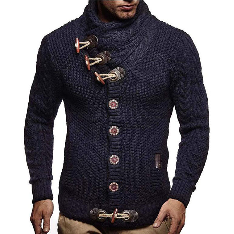 Herren Strickjacke mit asymmetrischem Kragen EB
