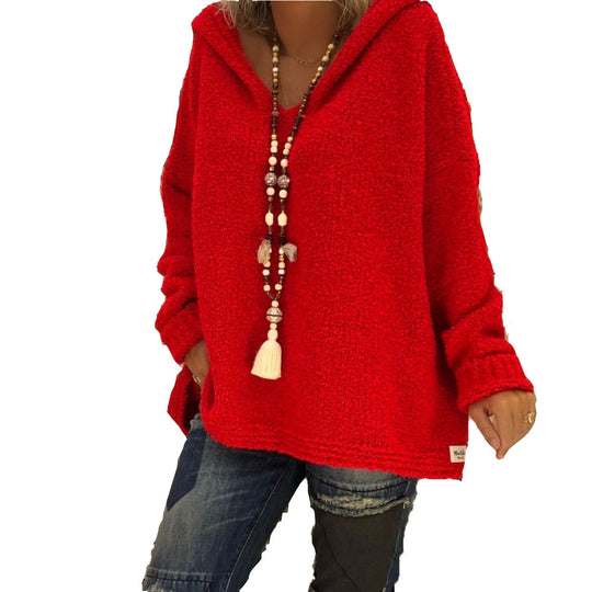 Damen Großer Kapuzenpullover mit kuscheligem Material EB