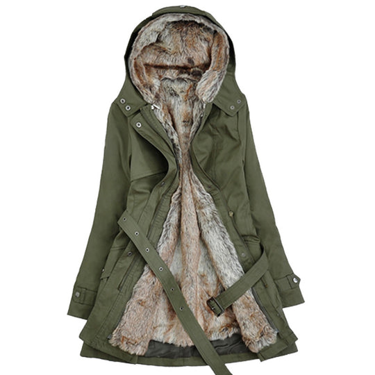 Damen Langer Winterparka mit weichem Innenfutter von EB