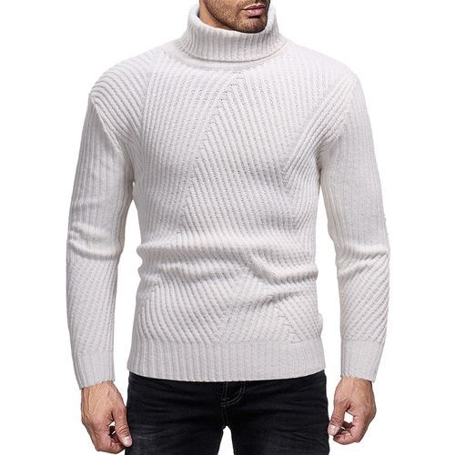 Herren Rollkragenpullover mit strukturiertem Rippdesign EB
