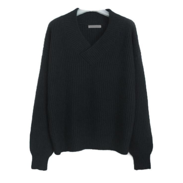 Damen Strickpullover im lässigen Oversized-Stil mit V-Ausschnitt EB
