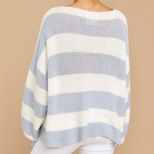 Damen lässiger Pullover mit weichem Strickmuster und Oversized-Schnitt EB