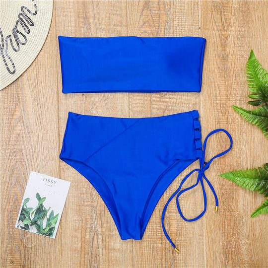 Damen Bandeau-Bikini mit hohem Taillenbund EB