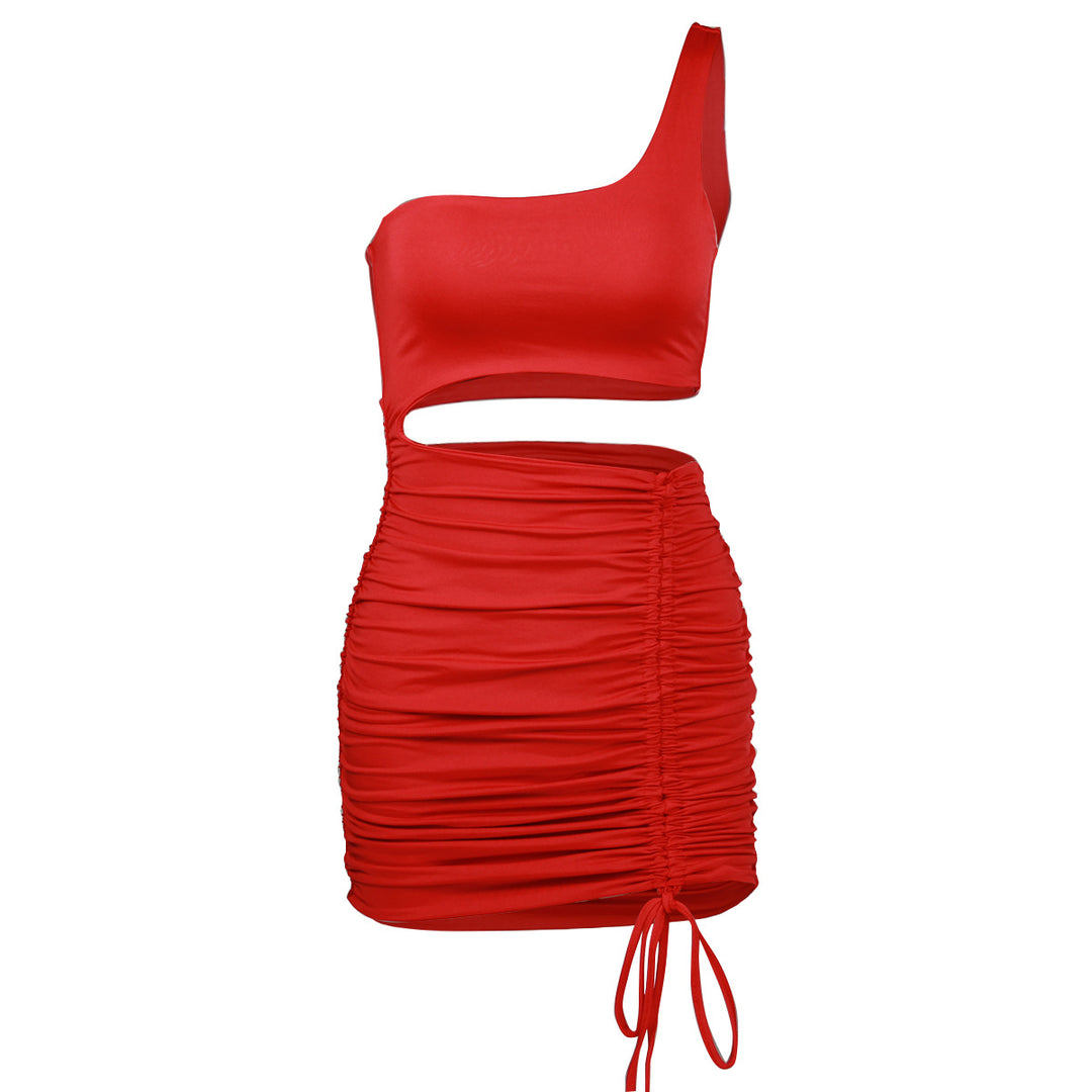 Damen Mini-Kleid mit asymmetrischem Schnitt und raffinierten Raffungselementen EB