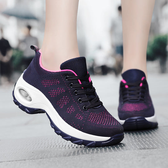 Damen Sportliche Luftpolster-Laufschuhe mit atmungsaktivem Mesh-Obermaterial EB