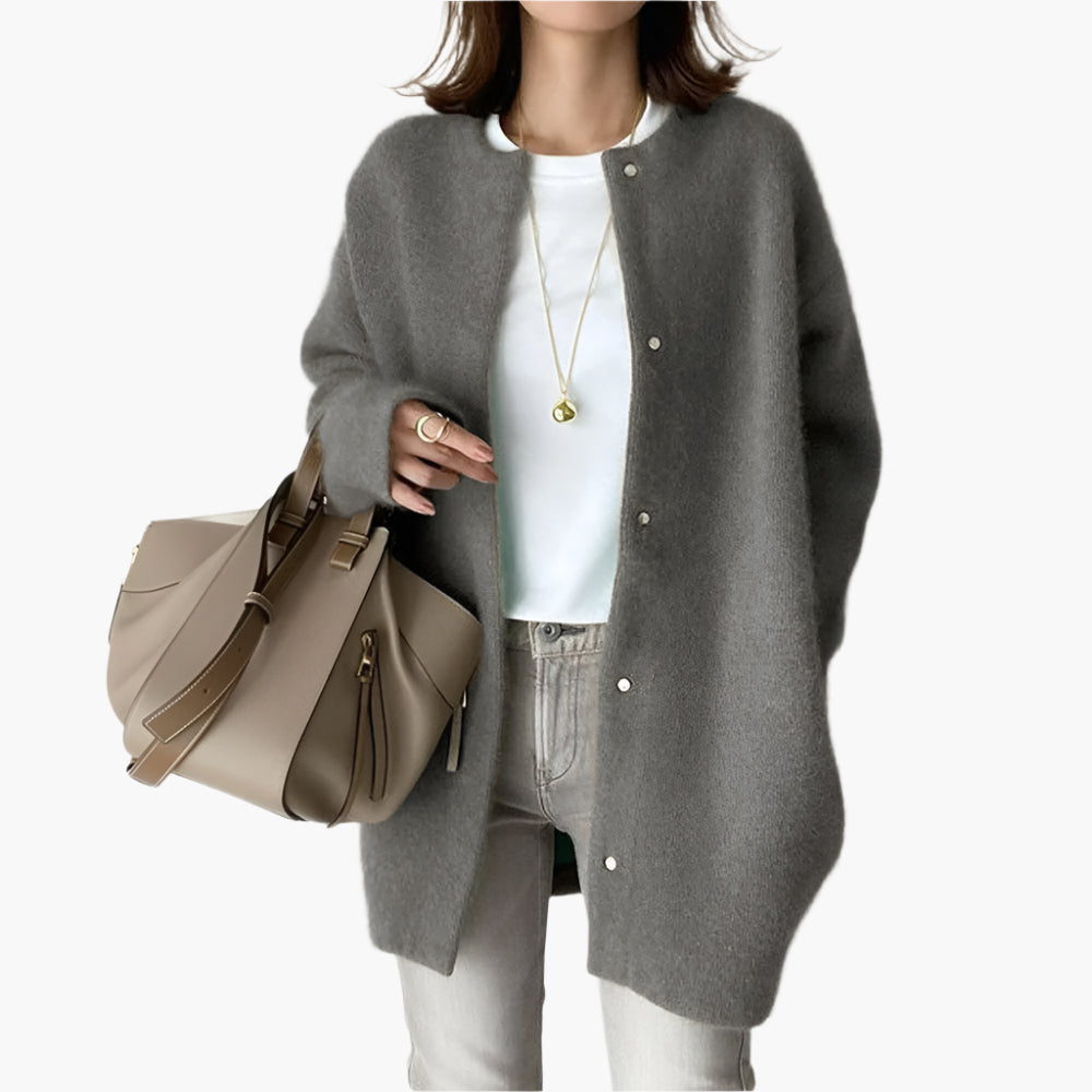 EB | Strickjacke Im Oversize-Look - Modischer Casual Cardigan für Alltag und Büro