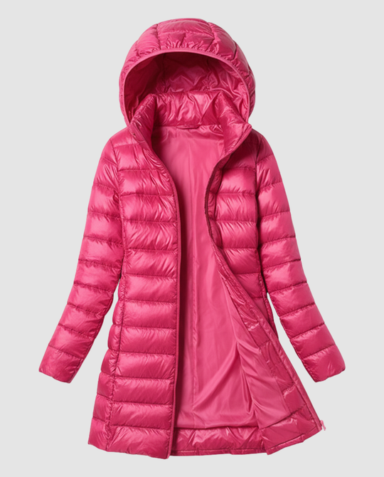 Damen Ultraleichte Daunenjacke mit Kapuze | EB