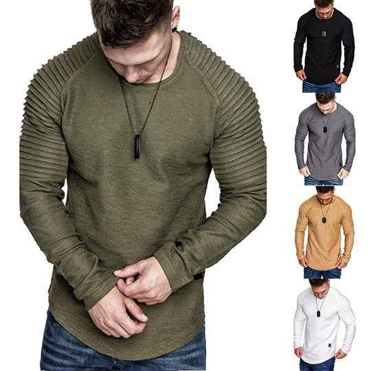 Herren Langarmshirt mit innovativem Rippdesign und modernem Schnitt EB