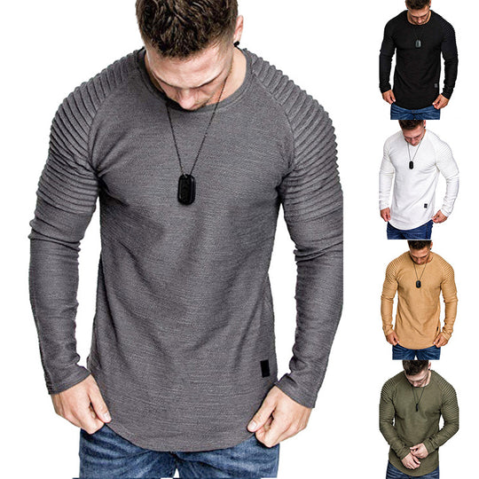 Herren Langarmshirt mit innovativem Rippdesign und modernem Schnitt EB