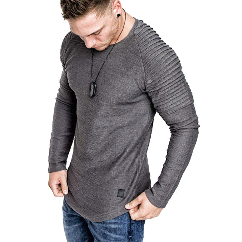 Herren Langarmshirt mit innovativem Rippdesign und modernem Schnitt EB