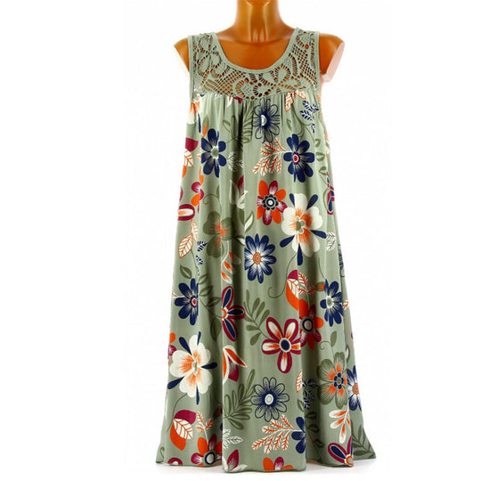 Damen Langkleid mit floraler Spitzenstruktur EB