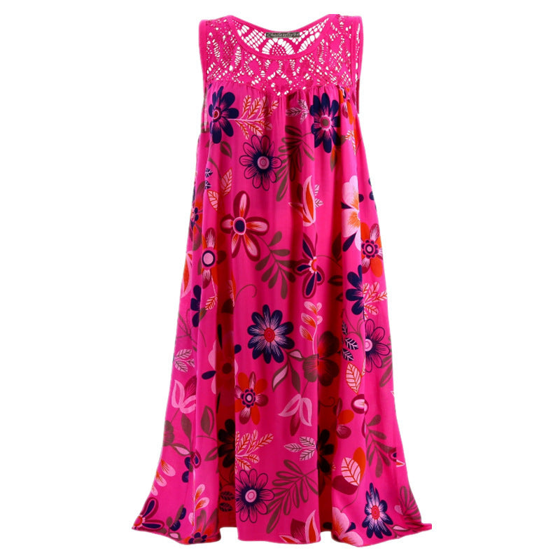 Damen Langkleid mit floraler Spitzenstruktur EB