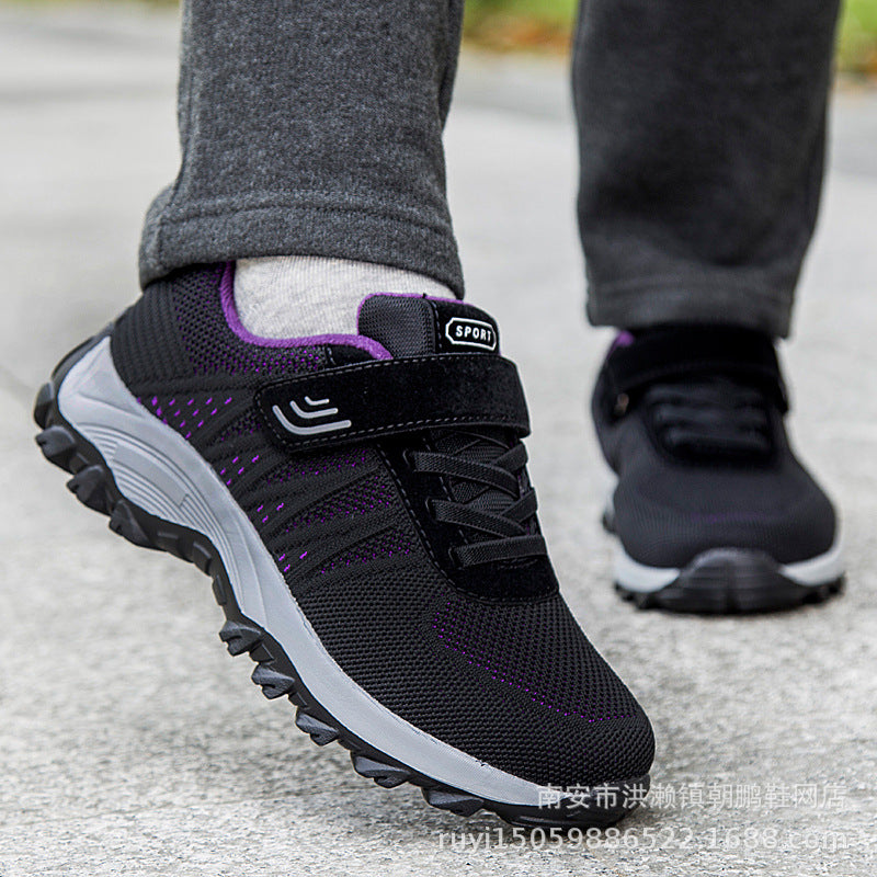 Damen Sportliche Trail-Laufschuhe mit rutschfestem Profil und elastischem Klettverschluss EB
