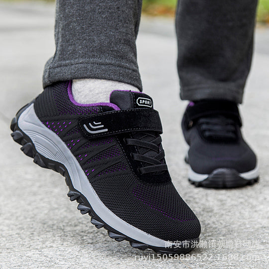 Damen Sportliche Trail-Laufschuhe mit rutschfestem Profil und elastischem Klettverschluss EB