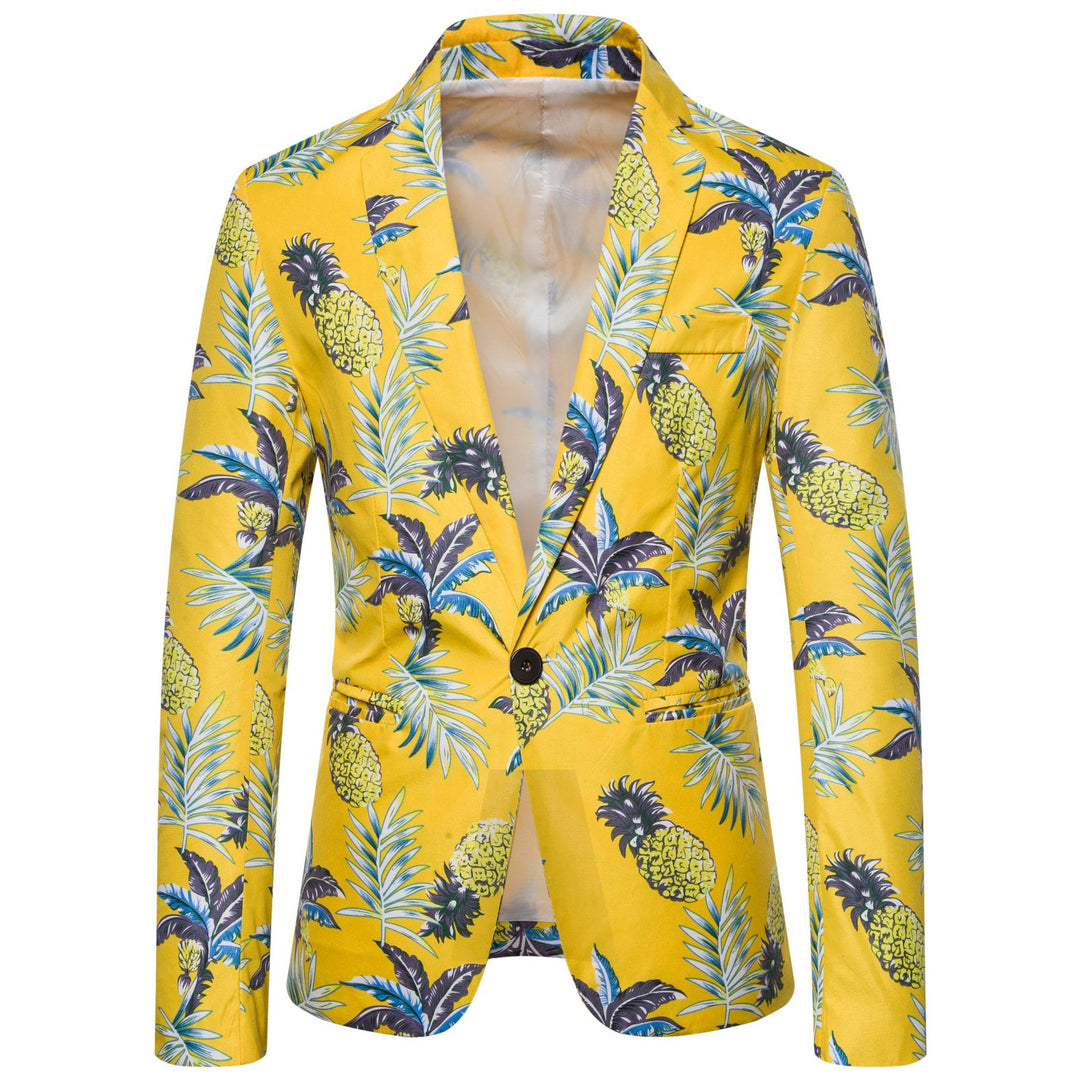 Damen Blazer mit exotischem Pflanzenmuster und modernem Schnitt EB