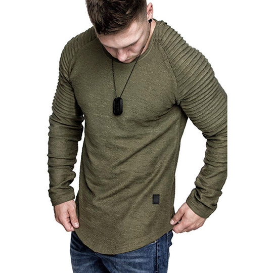 Herren Langarmshirt mit innovativem Rippdesign und modernem Schnitt EB