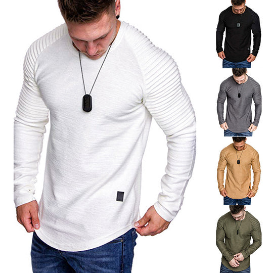 Herren Langarmshirt mit innovativem Rippdesign und modernem Schnitt EB