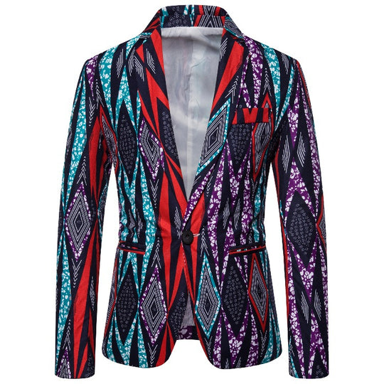 Herren Blazer mit kreativem geometrischen Muster und modernem Schnitt EB