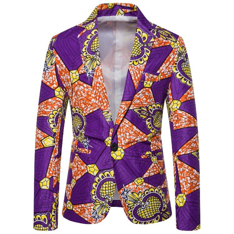 Damen Blazer mit auffälligem afrikanischem Print und eleganter Passform EB
