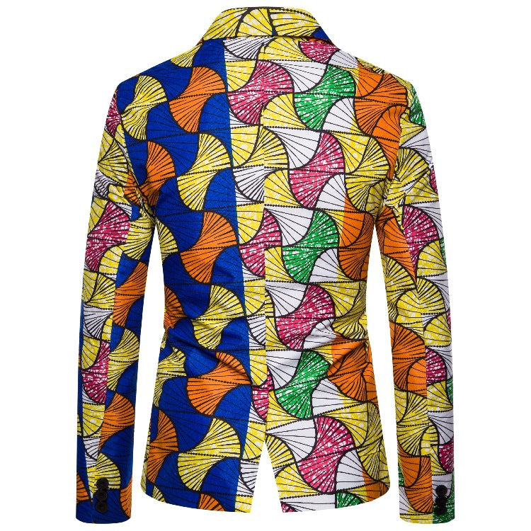 Damen Blazer mit buntem afrikanischem Muster und elegantem Schnitt EB
