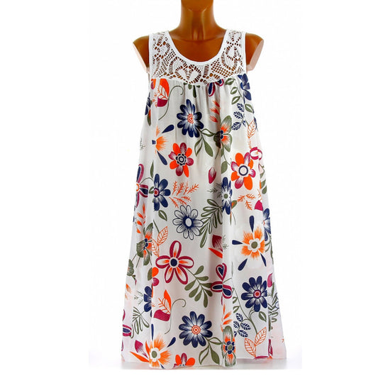 Damen Langkleid mit floraler Spitzenstruktur EB