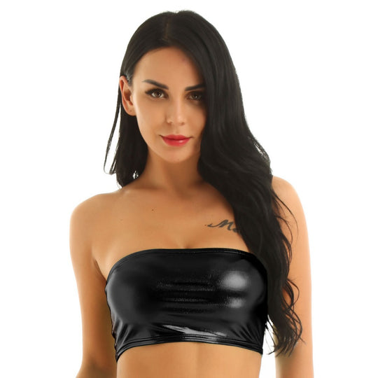 Damen Bustier im schimmernden Metallic-Design EB