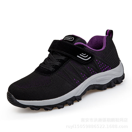 Damen Sportliche Trail-Laufschuhe mit rutschfestem Profil und elastischem Klettverschluss EB